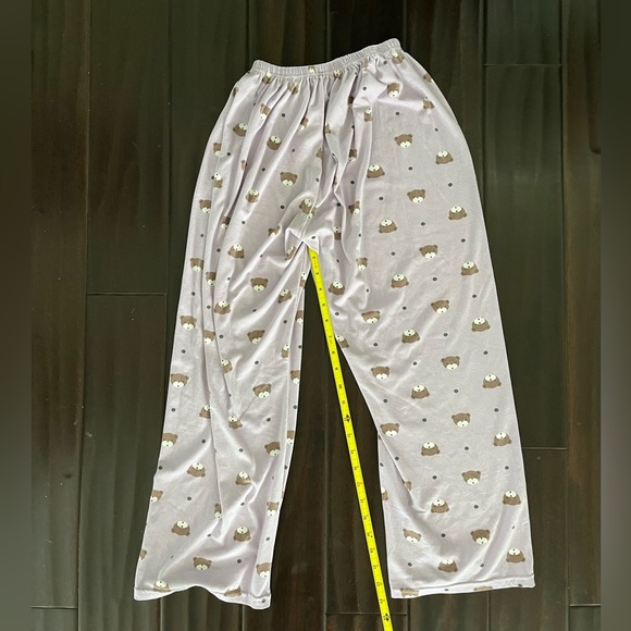 K Studio Purple And Brown Teddy Bear Pajama Set Size Small - Picture 3 of 5